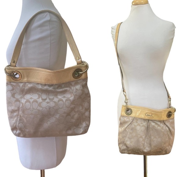 Coach Poppy Tan and Cream Signature and Patent Leather Shoulder Bag/Crossbody - Picture 16 of 16